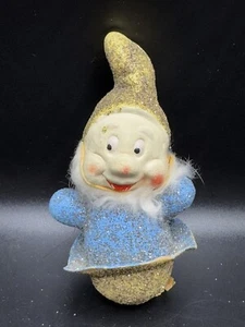 VINTAGE MICA SNOW WHITE DWARVES CANDY CONTAINER CHRISTMAS ORNAMEMT GERMANY - Picture 1 of 7