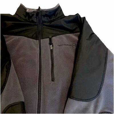 FREE COUNTRY Men’s Fleece Coat Jacket Soft Shell Zip Black & Gray X-Large - Image 1 of 4