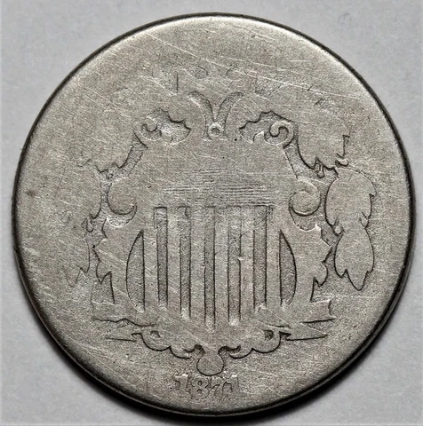 1871 Shield Nickel - US Key Date 5c Coin - L37 Cover