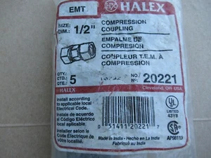 HALEX 20221 1/2" in. EMT Compression Coupling - package of 5 - Picture 1 of 5