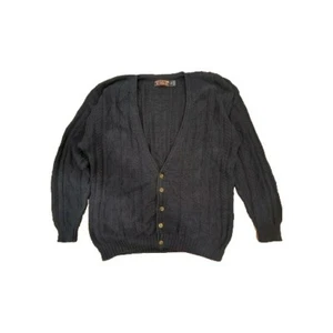 Navy CABLE KNIT Grandpa Cardigan Hipster MEN'S M sweater blue ROUNDTREE & YORKE - Picture 1 of 5