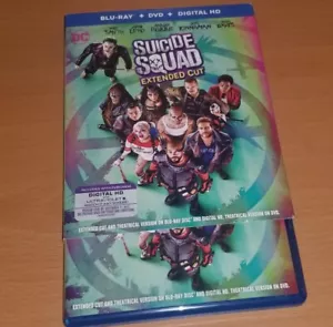 Suicide Squad (Extended Cut) (Blu-ray, 2016) With Slipcover - Foto 1 di 1