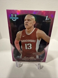2022 Bowmans Chrome 1st U Pink Wave Refractor Jordan Walsh Rookie #81 Arkansas - Picture 1 of 2