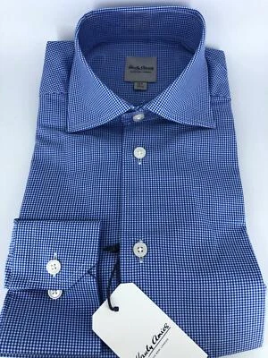 Savile Row Semi Cuello Corte Azul Vichy 36.8cm TD018 Oo 10 - Imagen 1 de 3