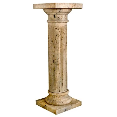 Colonne En Travertin Avec Rainures Design D'Intérieur Finitions H 76cm - Photo 1/2