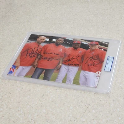 Angels Signed Autographed MVPs 8.5x11" Picture: Pujols, Guerrero, Baylor, Trout - Image 1 of 4