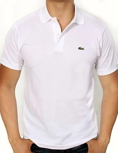 Camisa polo clásica de algodón piqué de manga corta para hombre L1212-51 001 blanca - Imagen 1 de 4