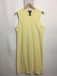 Lauren Ralph Lauren LRL Embroidered Logo V-Neck Cotton Rib Knit Tank Dress SZ L - Picture 1 of 6