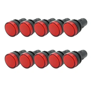 10 x Red 22mm 220V LED Indicator Light Power Signal Lamp Bulk AD16-22D/S Round - Picture 1 of 9