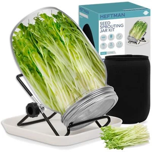 HEFTMAN Kit germogliatore microverdi barattolo semi germogliante massone 1 litro - Foto 1 di 7