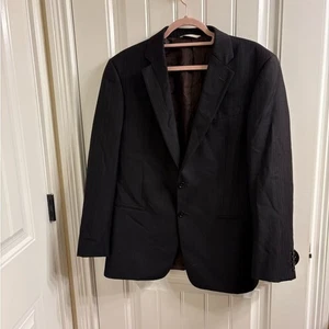 Chaqueta Blazer Armani Collezioni Para Hombre Lana Pin Rayas Dos Botones Negra Talla 42R - Imagen 1 de 11