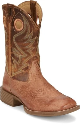 Botas de Vaquero Justin Western Punta Cuadrada Coñac Suave Avestruz 11.5 EE Roswell Foto 1 de 3