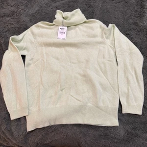 Nuevo con etiquetas Suéter Croft & Barrow Para Mujer Cachemira Verde Manzana Cuello Alto Talla M De Colección - Imagen 1 de 3