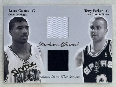 Reece Gaines Tony Parker 2003-04 Skybox Rookies Affirmed Dual Jersey RC /500 NBA - Image 1 of 2