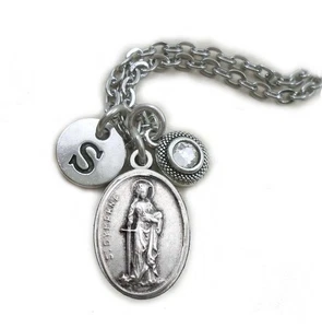 Saint Dymphna Necklace, Patron Saint of Depression, Incest Survivors - Picture 1 of 7