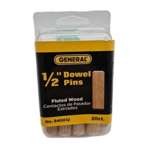 (20-Pk) General Tools Fluted Dowel Pins 1/2" 840012 - Picture 1 of 4