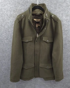 Seduka Co Jacket Mens XL Removable Insert Heavy Wool Blend Hidden Hood Green - Picture 1 of 18