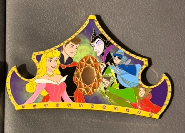 Crown Jewel - Sleeping Beauty, Aurora, Prince, Maleficent, 3 fairies Fantasy Pin - Image 1 of 1