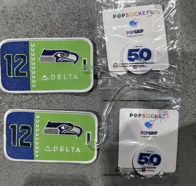 Etiqueta de equipaje y empuñadura de teléfono Seattle Seahawks regalos 9-7-25 Foto 1 de 4
