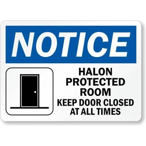 Halon Protected Keep Closed Aluminum Weatherproof Sign b01782 - Picture 1 of 1