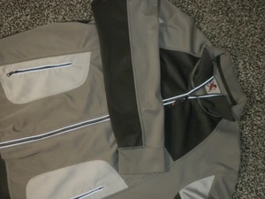 Express Track Jacket Mens XL Gray Black Full Zip Mock Neck Zip Pockets Stretch - Picture 1 of 10