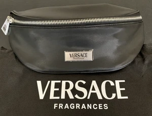 Versace Fragrances Borsa da Cintura Nera Marsupio da Viaggio Marsupio con Sacchetto Antipolvere Nuova - Foto 1 di 10