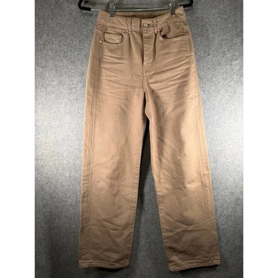 Jeans feminino John Elliott bronzeado perna larga feito no Japão tamanho 27 moderno cintura alta - Imagem 1 de 4