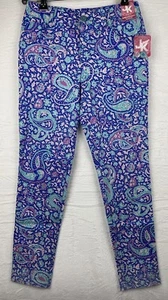 NWT JK Girl’s Blue, Pink, Turquoise Print Jeans Size 12 - Picture 1 of 4