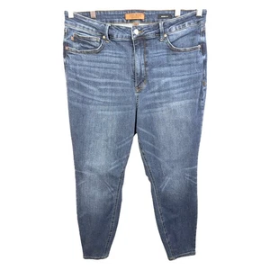 Jeans skinny Judy blu taglie forti 18 denim lavaggio scuro elasticizzato vita alta 607 - Foto 1 di 10