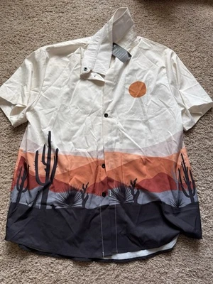 Мужская гавайская рубашка на пуговицах Desert Arizona Sunset большой короткий рукав - Изображение 1 из 2