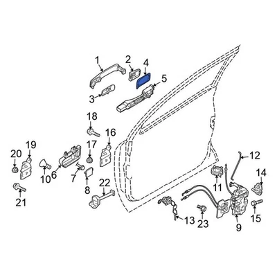 For Nissan Rogue Select 14-15 Nissan 80654JG000 Rear Exterior Door Handle Gasket - Image 1 of 2
