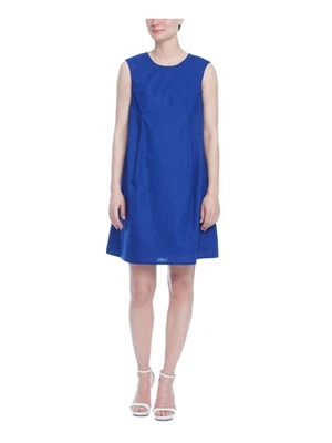 Vestido Corto Mujer ANNE KLEIN Azul Completamente Forrado Cierre de Lazo y Botones XXS Foto 1 de 3