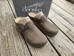 Dansko Caia Comfort Milled Nubuck Brown Mules Clogs Size 40 US 9.5-10 Comfort - Picture 1 of 7