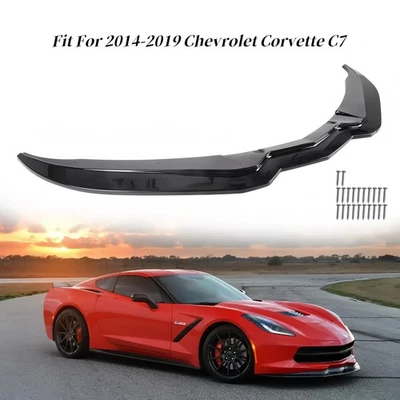 Alerón labial parachoques delantero pintado negro para Chevrolet Corvette C7 etapa 2 2014-19 Foto 1 de 4