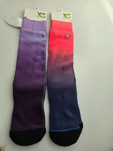 XS Helmets Women's Ombre Socks - New Purple & Pink - Picture 1 of 4