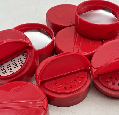 53/485 Red Dual Flapper Spice Lid with 13 Holes - LOT OF 50 NEW - Image 1 of 4