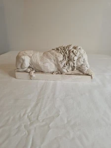 Löwe Statue Antonio Canova Italienische Replik hockend Vatikan Löwe - Bild 1 von 5
