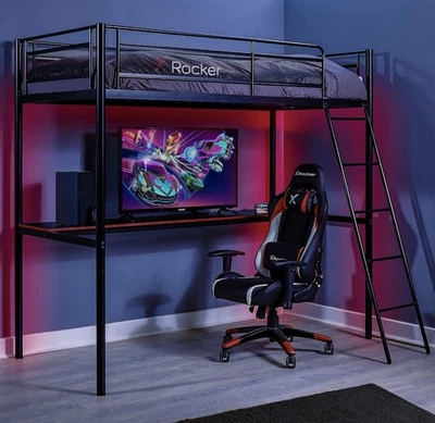 X-Rocker High Sleeper Gaming Bunk Bed with Desk - Image 1 of 4