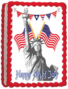 LIBERTY STATUE Bild Essbar Tortenaufleger Deko - Bild 1 von 11