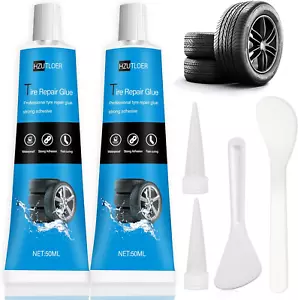 3.38 OZ Tire Repair Glue,2Pcs 50ML Black Tire Rubber Adhesive,Tire Repair Sealan - Picture 1 of 12