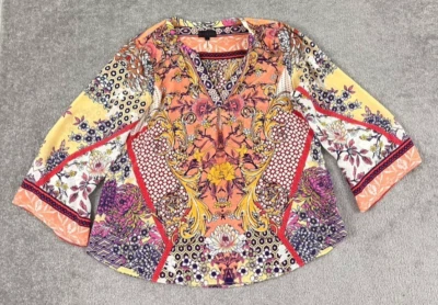 Blusa Top Hale Bob Bluz Para Mujer Grande Arte Abstracto Para Usar Seda Gasa Transparente Foto 1 de 4