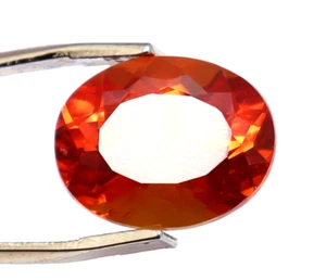 Piedra preciosa suelta naranja zafiro natural de 5,80 quilates forma ovalada con regalo - Imagen 1 de 7