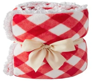 Pioneer Woman Throw Blanket Charming Check Red White Gingham Farmhouse 72 x 50 - Picture 1 of 4