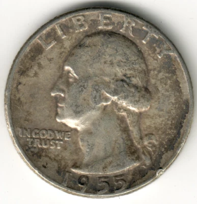 USA - 1955P - Washington ¼ $ - Silver Eagle - Low Mintage - #12224RG - Image 1 of 2