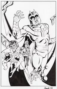 ORIGINAL INK Marvel X-Men Magneto 11x17 comic cartoon fan art illustration - Picture 1 of 3