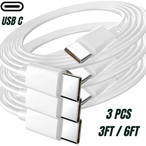 For Macbook iPad Air Pro USB C Type C Fast Charger Cord PD Charging Cable 3/6Ft - Picture 1 of 12