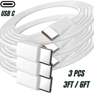 For Macbook iPad Air Pro USB C Type C Fast Charger Cord PD Charging Cable 3/6Ft - Image 1 of 4