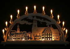 Großer Schwibbogen Zwickau 68cm Marienkirche & Altstadt Handarbeit Erzgebirge