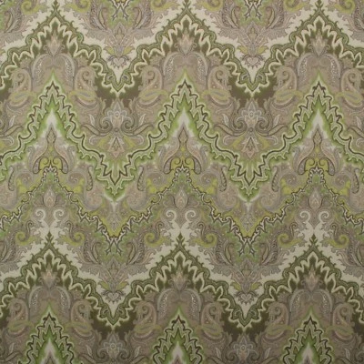 WAVERLY PAISLEY VERSE MINERAL GREEN DRAPERY FURNITURE FABRIC BY THE YARD 54"W - Image 1 of 4