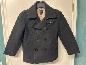 GAP kids boys black wool pea coat M (8) - Picture 1 of 4